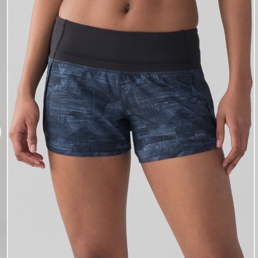 lululemon RUN TIME Athletic Shorts in Black and Blue